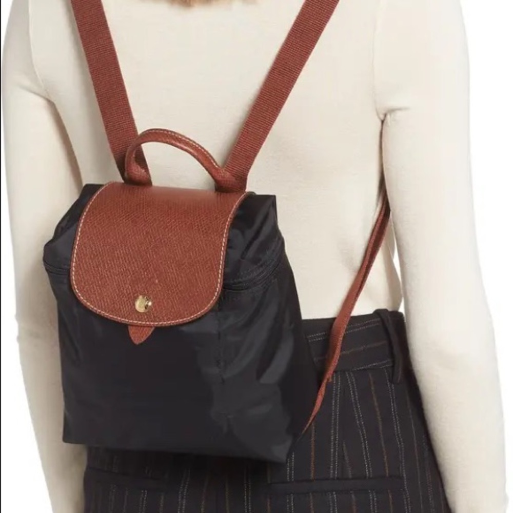 Black Longchamp Mini Le Pliage Canvas Backpack BNWOT
